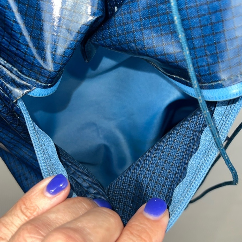 Patagonia Lightweight Black Hole Cinch Backpack Ripstop Blue Outdoor Hiking - Picture 14 of 16
